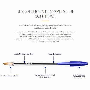 Imagem adicional do produto 50 ESFEROGR&Aacute;FICA BIC CRISTAL MEDIA AZUL ESCRITA NORMAL  (EM CAIXA DE 50)