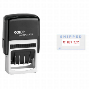 Imagem adicional do produto CARIMBO AUTO TINTADO COLOP PRINTER DATADOR PERSONALIZADO EM DUAS LINHAS UMA POR CIMA DA DATA E OUTRA POR BAIXO 45X24 MM